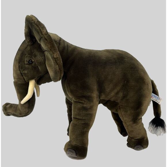Hansa African Elephant Cub Plush (3824) 20” Long 16” Tall Hand Sewn Life Like - Picture 6 of 10